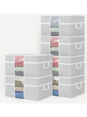 1001 6 Adet Pencereli Yastık Saklama Hurcu - Mega Boy Yorgan Hurç Organizer Düzenleyici - 75 x 40 x 40