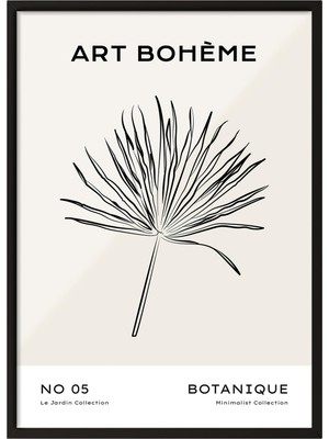 1001 Siyah Çerçeveli Tablo Yaprak Formu – Modern Galeri Salon Dekoru Poster 101329, 21 x 30