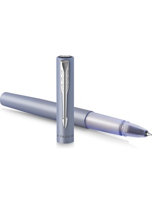 Parker Vector Xl Tükenmez Kalem | Metalik Gümüş-Mavi Vernik Pirinç Üzerine | Siyah Mürekkep Dolumu I