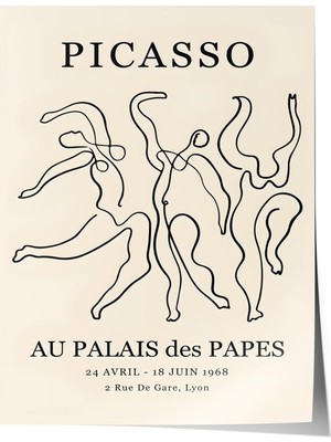 1001 Çerçevesiz Poster Picasso Figürleri - Line Art Salon Dekoru Poster 101919, 70 x 100