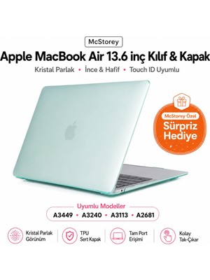1001 MacBook Air 13.6 Inç M2 M3 M4 M5 Uyumlu Sert Kılıf | Ultra Şeffaf Hard Case – A2681 A3113 A324