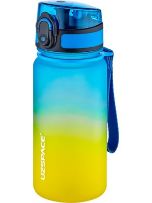 1001 350 ml Pipetsiz Çift Renk Softtouch Tritan Çocuk Su Matarası -FFCOL350MLUZS Sarı-Lacivert