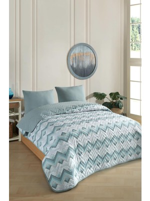 1001 Çift Kişilik Desenli Kapitone Çift Taraflı Renkli Pike Yatak Örtüsü Takımı 200X230 cm (Çar
