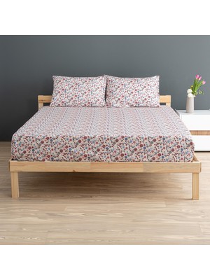 1001 Liberty |%100 Pamuklu Tek Kişilik 120 x 200 Lastikli Çarşaf Seti Bordo