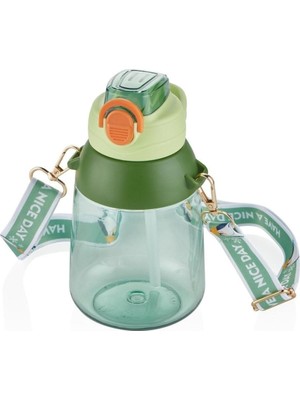 1001 800ML Askılı Pipetli Tritan Su Matarası Hayvan Sticker Hediyeli 6975072052689