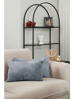 1001 Çift Tarafı Wellsoft Kumaş 2'li 35X55 cm Hediyelik Dekoratif Pelüş Kırlent Kılıfı Yastık K