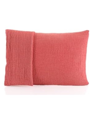 1001 Müslin Yastık Kılıfı 2 Adet Set, 50X70 cm 100% Pamuk Yumuşak Nefes Alabilir Kapaklı 4 Katlı