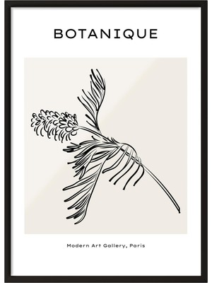 1001 Siyah Çerçeveli Tablo Ince Palmiye Dalları – Bohem Sanat Ofis Dekoru Poster 101326, 70 x 100