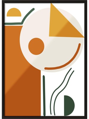 1001 Siyah Çerçeveli Tablo Renk Blokları ve Şekiller Çalışma Odası Dekoru Poster 102368, 30 x 40