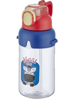 1001 Vagonlife Boyun Askılı Kalın Pipetli Kilitli Kapak 650 ml Okul Su Matarası 3 Renk