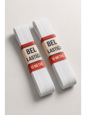 1001 20 Metre Beyaz Yassı Lastik 0.80 cm Bel Paça Don Lastiği
