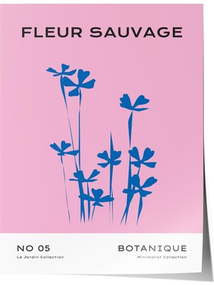 1001 Çerçevesiz Poster Fleur Sauvage Pembe Fransız Stil Sanat Salon Dekoru Poster 100739, 70 x 100