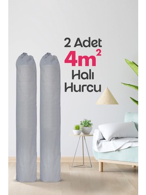 1001 Halı Hurcu, Halı Saklama Kılıfı, Halı Organizeri (Gri, 4m² Halı Hurcu)
