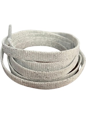 1001 Işıl Işıl, 120 cm Uzunlukta, Yassı, Parlak Simli Convers, Spor Ayakkabı Bağcığı, 1 Çift