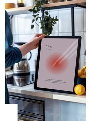 1001 Siyah Çerçeveli Duvar Tablosu 444 Stability – Soft Pembe Tonlar Salon Dekoru, 50 x 70