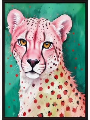 1001 Siyah Çerçeveli Duvar Tablosu Modern Pop Art Çita Illüstrasyonu Salon Dekoru, 13 x 18