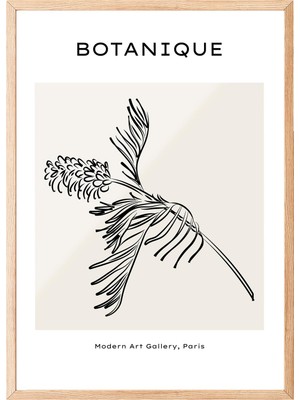 1001 Ahşap Çerçeveli Tablo Ince Palmiye Dalları – Bohem Sanat Ofis Dekoru Poster 101326, 21 x 30