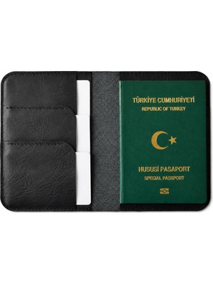 1001 Hakiki Deri Pasaport Kılıfı – Kart ve Kimlik Bölmeli Seyahat Cüzdanı (Siyah)