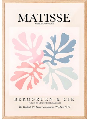 1001 Ahşap Çerçeveli Tablo Pembe Yaprak Deseni – Matisse Stil Yatak Odası Dekoru Poster 101920, 21