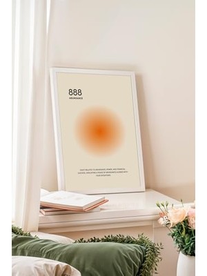 1001 Beyaz Çerçeveli Duvar Tablosu 888 Abundance – Soft Turuncu Tonlar Salon Dekoru, 21 x 30
