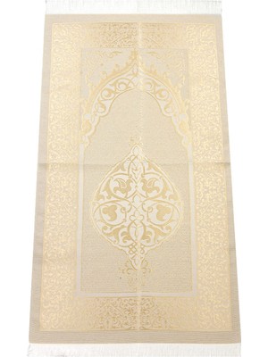 1001 Lüks Açık Renk Osmanlı Tafta Seccade - 0210 (Gold)