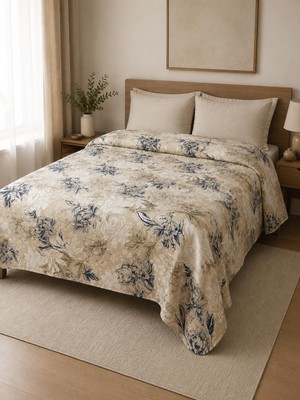 1001 Çift Kişilik Pike Yatak ÖRTÜSÜ%100 Pamuk 220X230 cm Lacivert