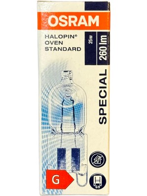 1001 Halopin Oven 25W G9 Halojen Fırın Ampulü, 2700K Sarı Işık