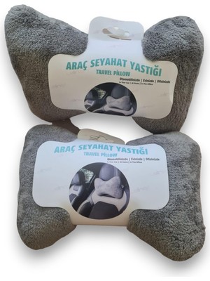 1001 Kemik Boyun Yastık 2'li Gri