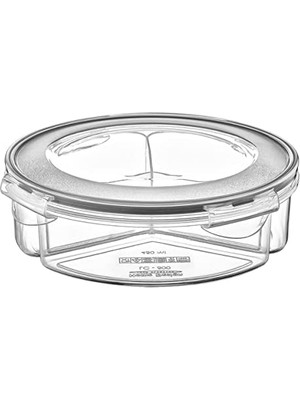 Frefly Store Buffer® 3 Bölmeli Sızdırmaz Contalı Kilitli Kapaklı 1,35 Litre Yuvarlak Erzak Saklama Kabı LC-500