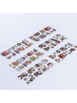 Frefly Store 6 Adet Noel Babalı Kabartmalı Yılbaşı Sticker Seti Karışık
