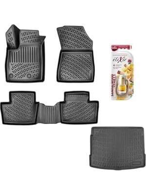 Frefly Store Rizline Dacia Sandero Stepway 2025 ile Uyumlu Model 3D Havuzlu Paspas ve Bagaj Havuzu Set+Araç Kokusu