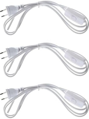 Frefly Store Sekatech 2 Metre Anahtarlı Fişli Hazır Kablo Beyaz 0.50 mm – Abajur, Aplik, Tuz Lambası ve LED Trafo Uyumlu Elektrik Kablosu