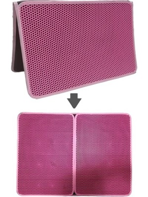 Frefly Store Tineke Büyük Boy Elekli Kedi Tuvalet Önü Paspası Katlanabilir 82 x 60 cm Pembe