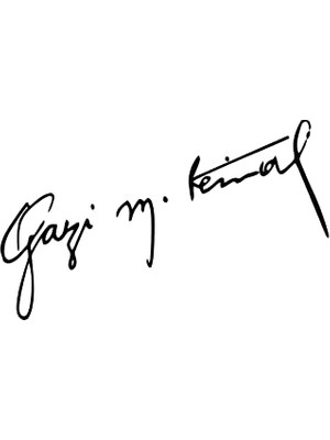 Frefly Store Gazi Mustafa Kemal Atatürk Imza Sticker Oto Araba Sticker 20 x 7 cm Siyah