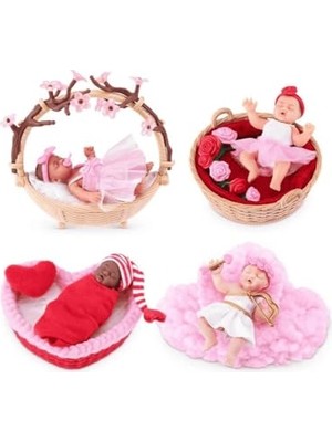 Frefly Store Mini Baby Tatlı Kalpler Sürpriz Paket MNB22000 Özel Kalp Kapsül Içinde Ultra Gerçekçi Mikro Bebek ve Tematik Oyun Aksesuarları