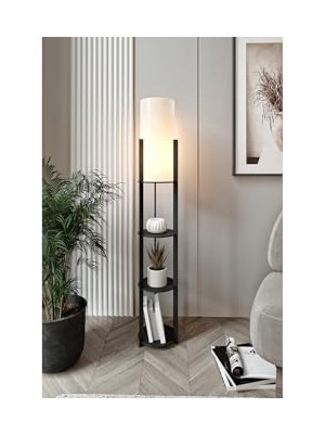 Frefly Store Radiante Lambader Siyah – Minimalist Modern Tasarım, Kompakt Kare Taban (23X23 Cm), 135 cm Yükseklik, LED ve E27 Ampul Uyumlu, Göz Yormayan Işık, Kolay Kurulum, Dar Alanlar Için Dekoratif Aydınlatma