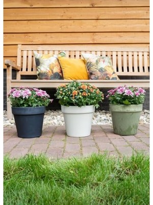 Frefly Store 25X23 cm Gri Plastik Saksı