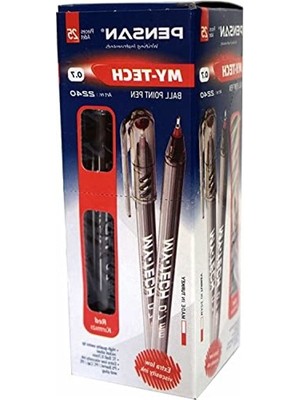 Frefly Store Kırmızı Renkli Tükenmez Kalem 25'li Paket, Ofis Kullanımı Için