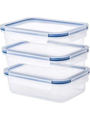 Frefly Store 3 Adet Vakumlu Saklama Kapları 1,0 Litre Ikea Gri-Mavi Dikdörtgen Saklama Kutusu
