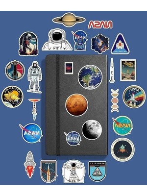 Frefly Store Nasa Uzay Sticker Paketi/bullet Journal Defter Çıkartma Ajanda Laptop Etiket