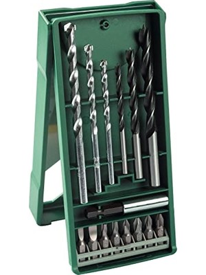 Frefly Store Bosch Professional Accessories Bosch Beton Matkap Ucu ve Vidalama Seti, Yeşil, 15 Adet, Ahşap Delme Ucu: 4/6/8, Beton Delme Ucu: 5/6/8, Uzun Ömürlü Kullanım