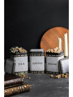 Frefly Store -ERB25U1 Kare Metal Saklama Kabı 87X87X125, 3 Lü Set, Mosaic (Mosaic)