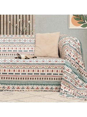 Frefly Store Mikrofiber Koltuk Örtüsü, Etnik Desenli, Turkuaz 180X300 cm