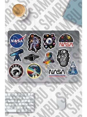 Frefly Store Nasa Uzay Temalı Sticker Etiket Seti - Laptop Notebook Telefon