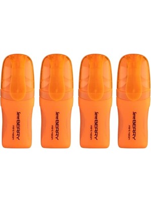Frefly Store Berry Mını Fosforlu Kalem Turuncu 4lu Set