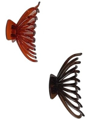 Frefly Store Büyük Boy Mandal Toka 2’li Set, Siyah ve Mercan Rengi – Güçlü, Kaymaz Tutucu Kıskaç Saç Tokası