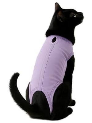 Frefly Store Kedi ve Köpek Kıyafeti & Elbisesi Lila Medikal Veteriner Çıkışı Tulum Bej M