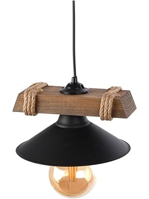 Frefly Store Megüsa Tekli Siyah Sarkıt Avize Şapkalı Sarkıt Modern Tasarım Siyah