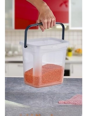 Frefly Store Tutma Saplı Saklama Kabı, 6 Litre Kapasite ile Bakliyat ve Un Için
