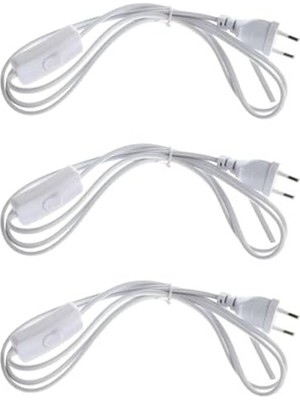 Frefly Store Fişli Anahtarlı Hazır Kablo Seti, 2 Metre, 0.50 Mm² Beyaz